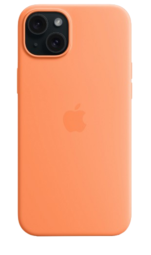 Apple silicone case with MagSafe iPhone 15 (Original Quality) Orange Sorbet